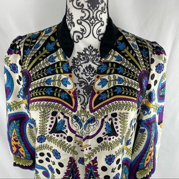 Tibi New York Silk Floral Tunic Caftan Top - Picture 2 of 8